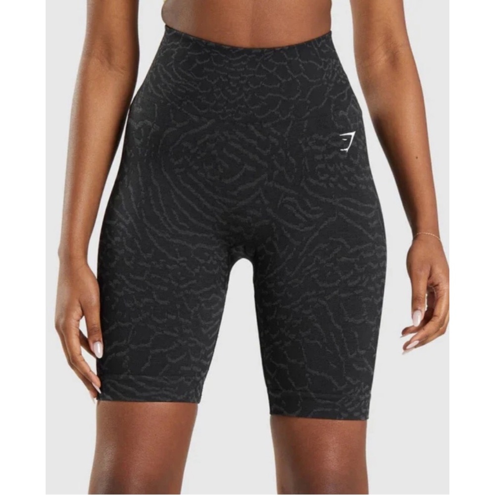 Gymshark Adapt Animal Seamless Scrunch Black Workout Biker Shorts Size XXL